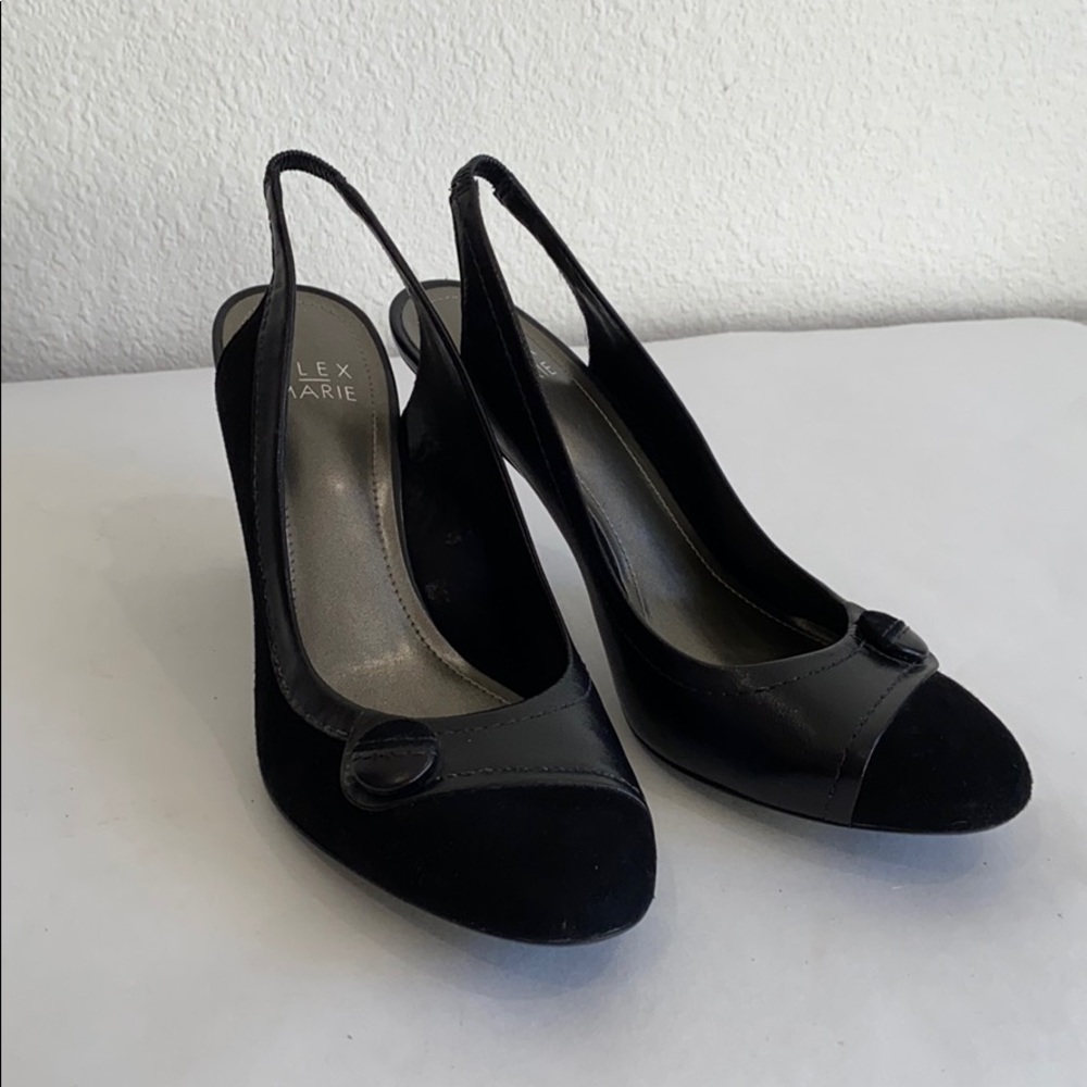 Alex Marie black slingback heel w/elastic strap